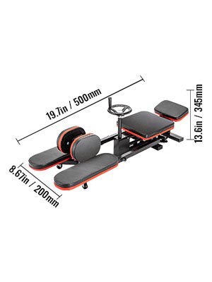 Тренажер для розтяжки ніг VEVOR 108 x 39 x 20 см тренажер для розтяжки ніг тренувальний сталевий каркас вантажопідйомність 100 кг тренування фітнес обладнання гімнастика тренажер для розтяжки ніг