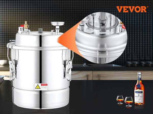 Дистилятор VEVOR, дистилятор для водного спирту 30 л, розмір бочки Ф35 х 35 см, дистилятор для спирту 5 кг, дистилятор для дозування спирту, дистилятор для перегонки спирту 1-2 год.