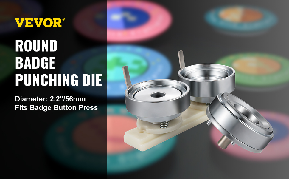 Набори штампів для кнопок VEVOR для кнопок розміром 56 мм з металу ABS DIY машина для виготовлення значків, для кнопок Button Maker Press DIY значки для кнопок, значки для значків Badgemaker