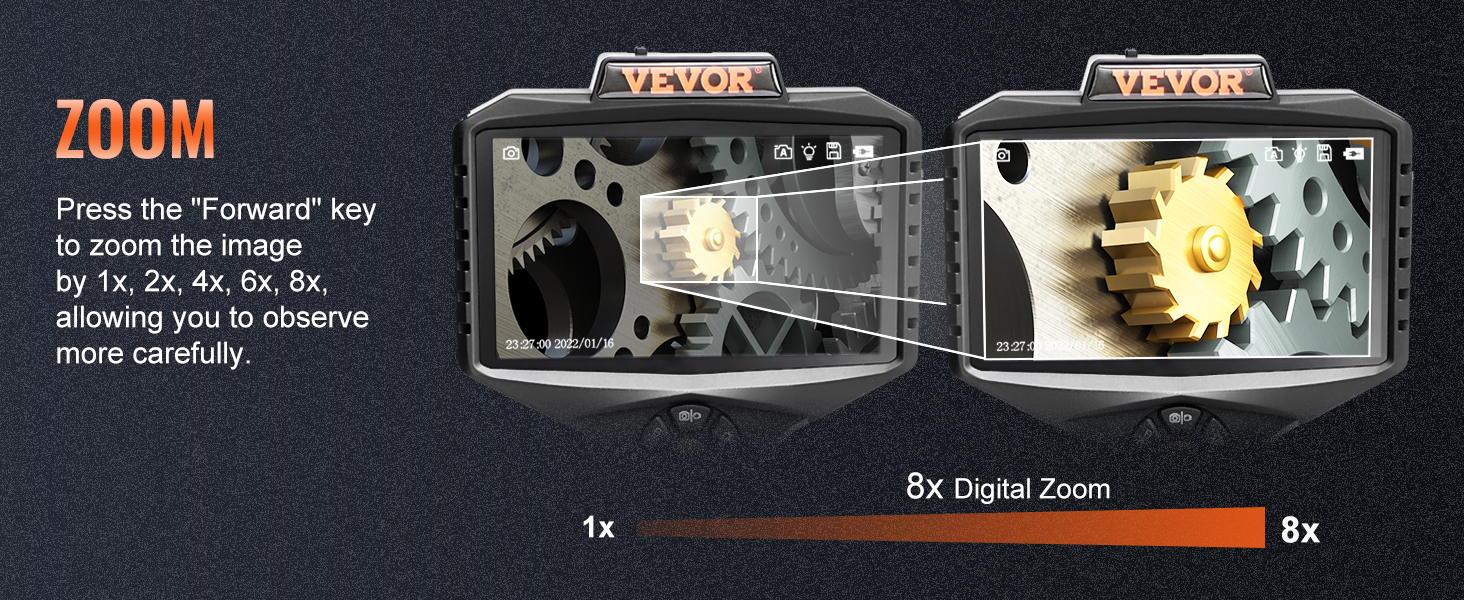 VEVOR инспекционная камера труба камера эндоскоп камера тройной объектив 5 IPS экран 854x480 5м кабель 5000mAh аккумулятор для 5-6ч канализации камера IP67 эндоскоп
