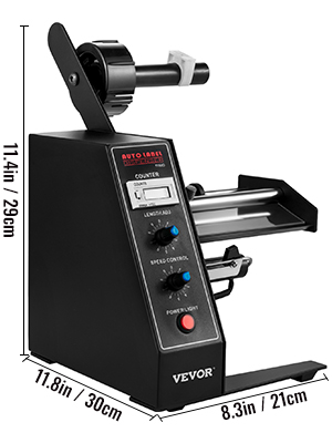 VEVOR Автоматичний диспенсер етикеток AL-1150D Рулонний диспенсер етикеток з 6-розрядним світлодіодним дисплеєм Швидкість етикетування 1-8 м/хв Діапазон підрахунку