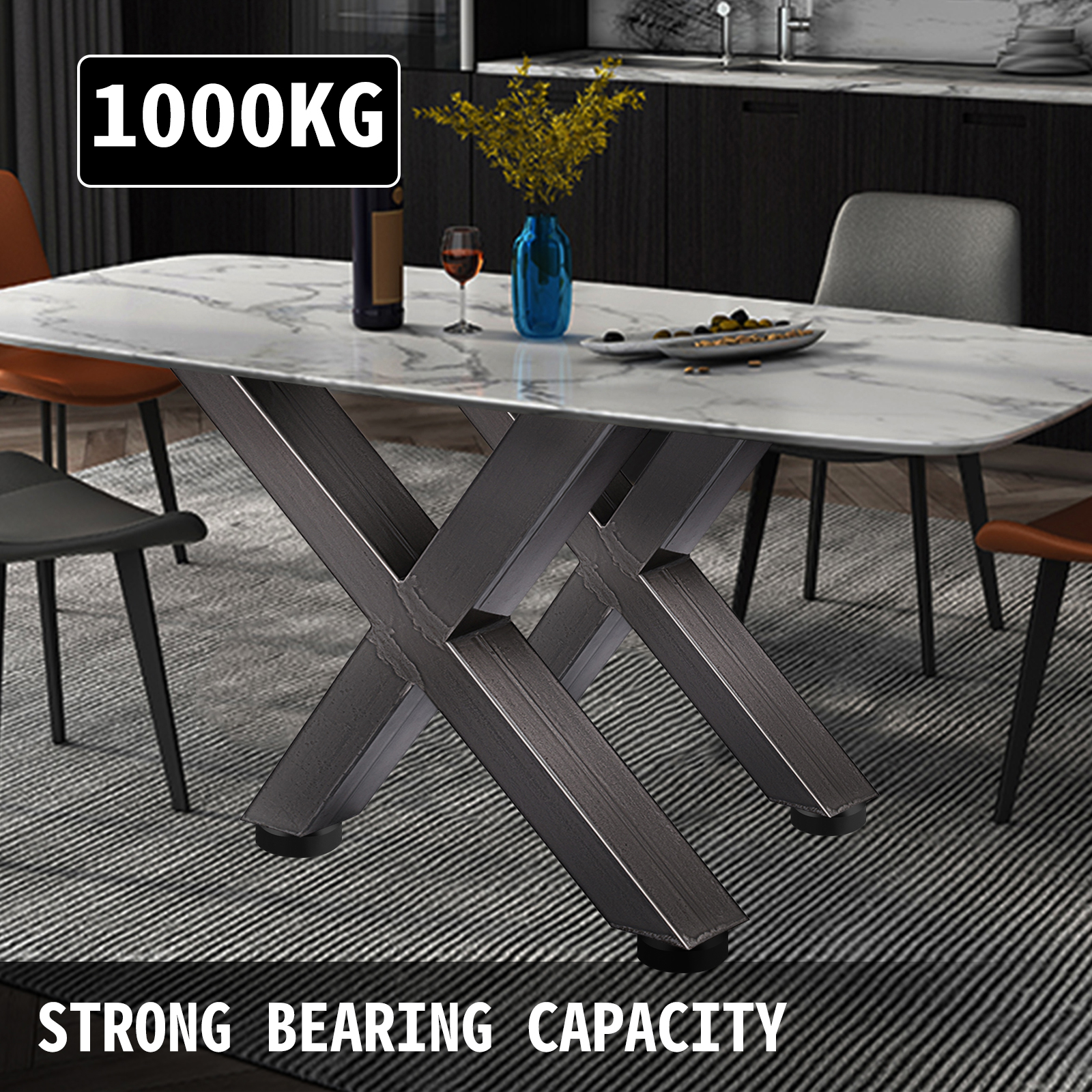 Ніжки столу VEVOR 720x600 мм X-Frame Каркас столу 28 x 24 дюйма Ніжки столу металеві чорні легко монтуються Ніжки столу металеві чорні Аксесуари для столу