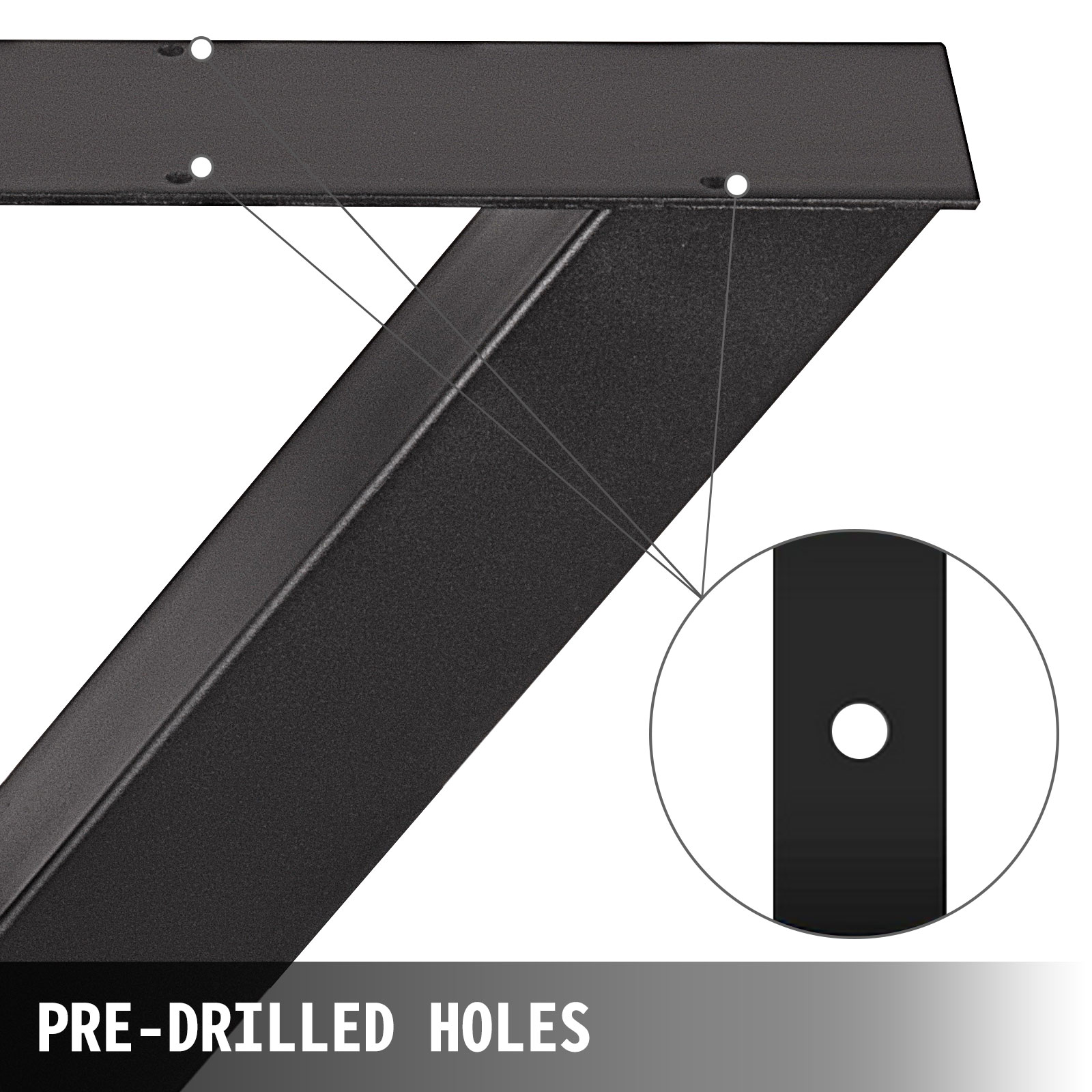Ніжки столу VEVOR металевий каркас столу 720x760 мм 28,3 x 29,9 дюйма з нержавіючої сталі ніжки столу чорні легка збірка ніжки столу металеві чорні