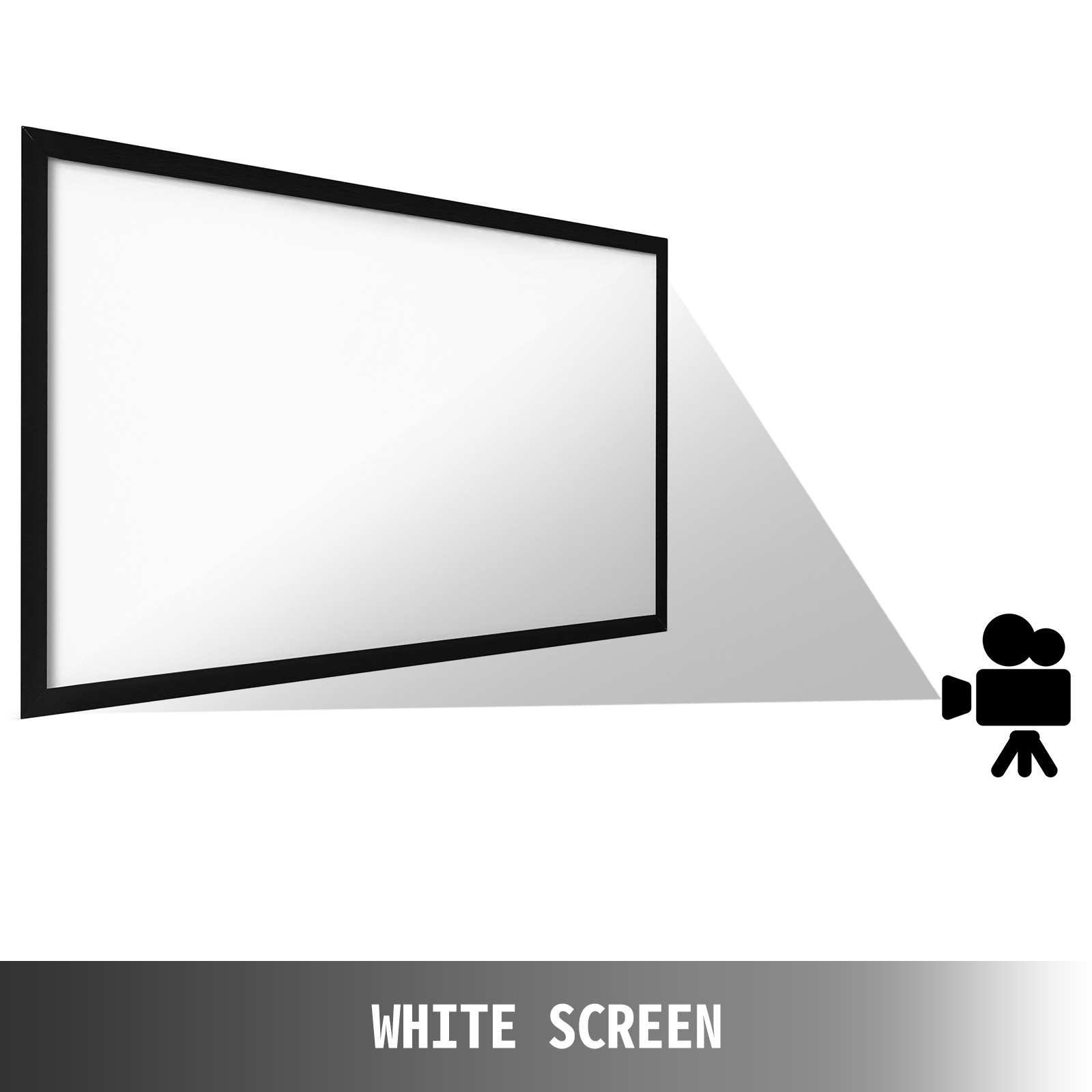 Променевий екран VEVOR 257 см х 150 см, діагональ проекційного екрану 279 см, стельове кріплення екрану з ПВХ, проекційна поверхня 15 кг з кутом огляду 160°, для заходів на відкритому повітрі