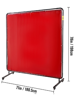 Вінілова зварювальна завіса VEVOR Зварювальна завіса зі стійкою 6 x 6 Зварювальна завіса червона