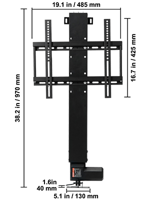 Стійка для телевізора VEVOR для 30-50-дюймових LCD LED плазмових телевізорів, автоматична стійка для телевізора, підйомник для телевізора, кронштейн для підйому телевізора від 97,4 до 167,4 см, регульована по висоті та стабільна, макс. 60 кг