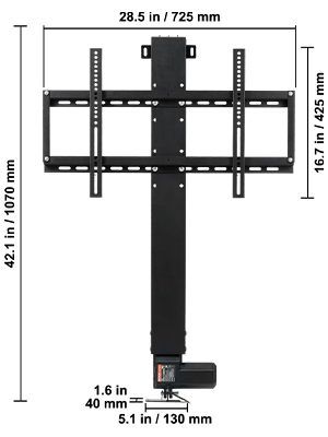 Стійка для телевізора VEVOR для LCD LED плазмових телевізорів, автоматична стійка для телевізора, підйомник для телевізора, кронштейн для підйому телевізора висотою від 107,4 до 187,2 см, регульована по висоті та стабільна, макс. 60 кг