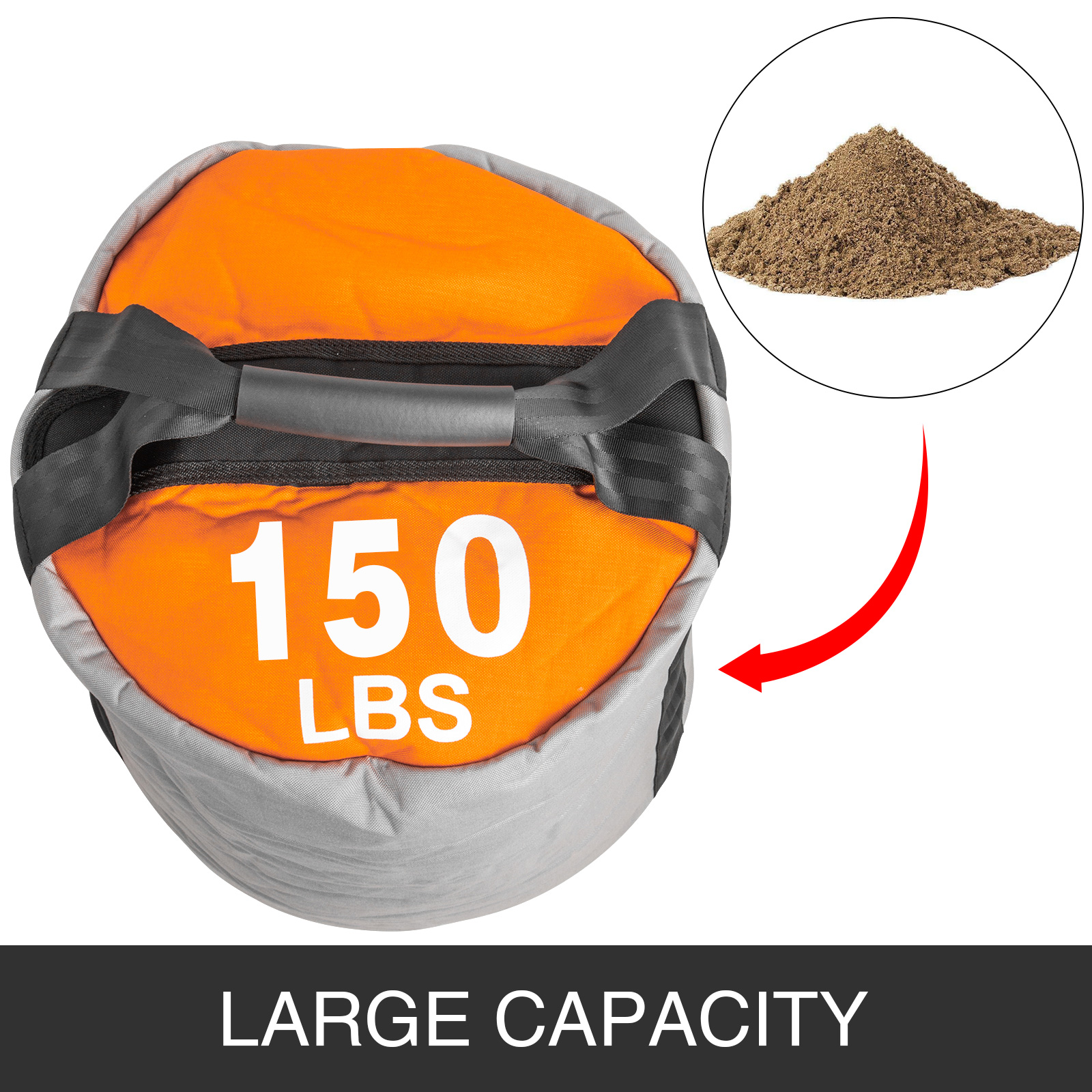 VEVOR Фітнес-мішок для піску з чохлом 68 кг/150 фунтів Мішок для силових тренувань