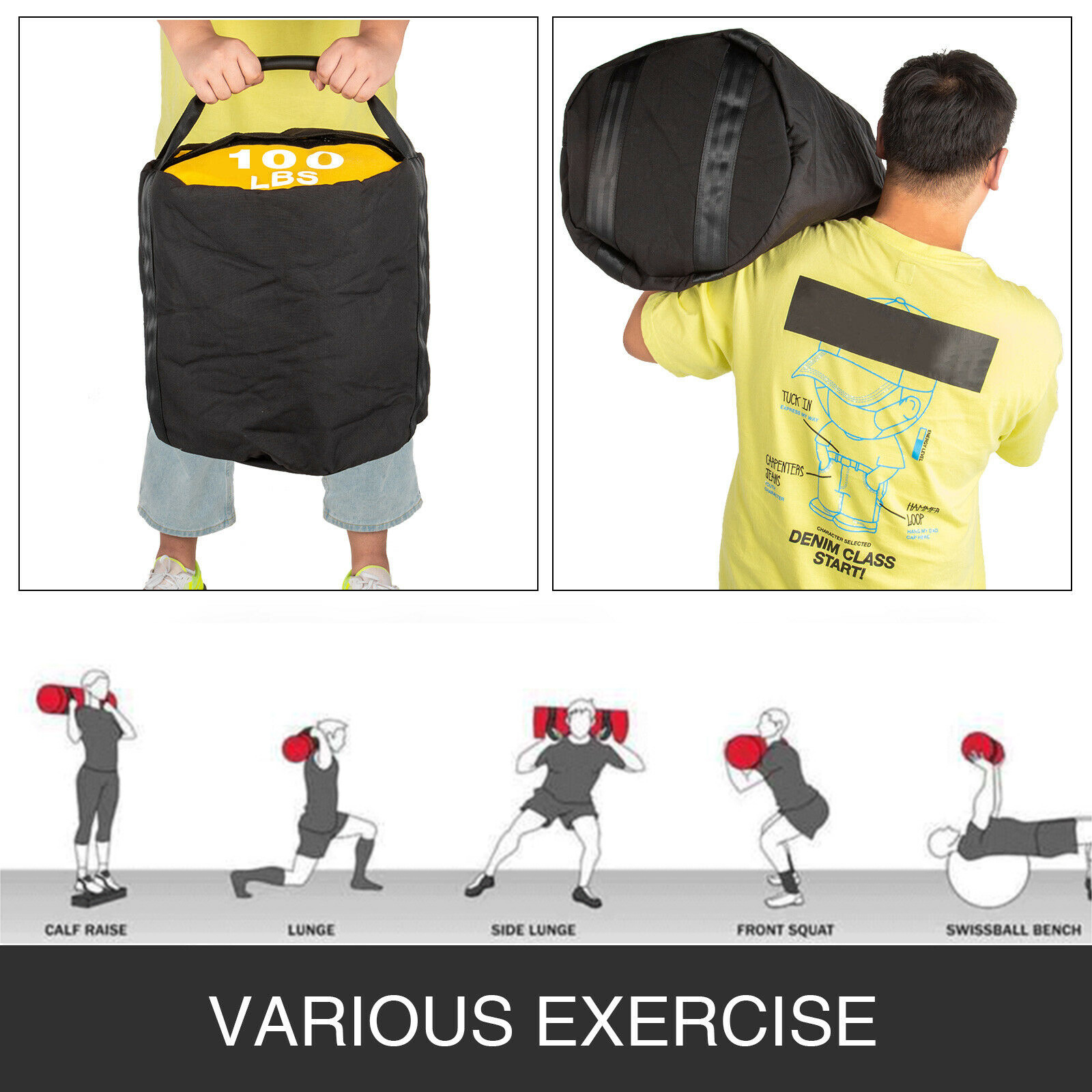 VEVOR Мішок для фітнесу з рукавом для піску 45 кг / 100 фунтів Силові спортивні тренування