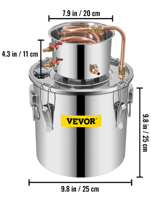 Дистилятор VEVOR Дистилятор 3 галона води Дистилятор для води Дистилятор з нержавіючої сталі Дистилятор для дистильованої води Машина для дистильованої води