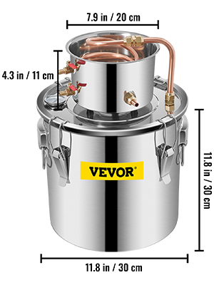 Дистилятор для спирту VEVOR 19л домашній дистилятор для вина з насосом аксесуари для дистилятора