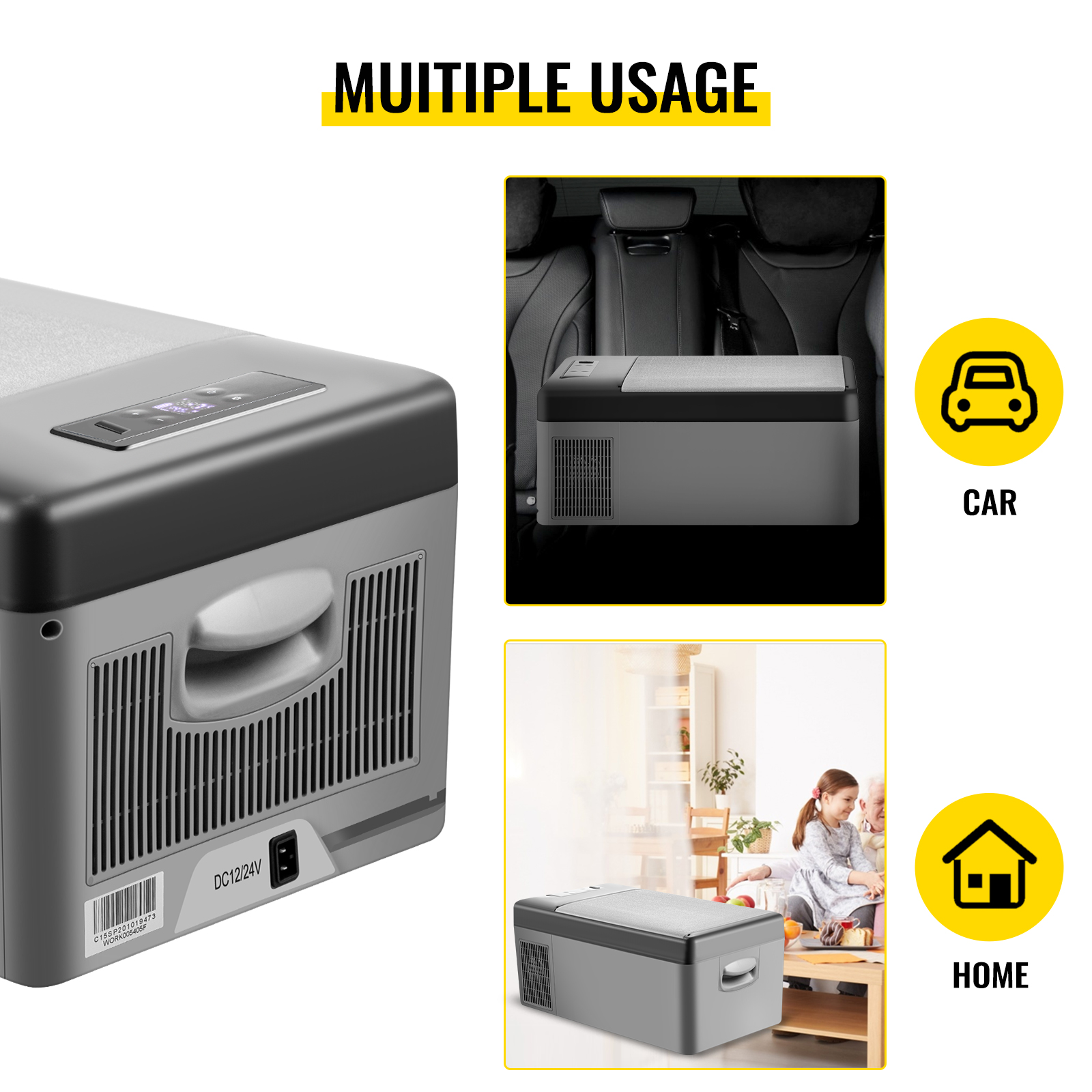 Портативний електричний міні-холодильник VEVOR 15 л Cool Box для автомобіля та кемпінгу