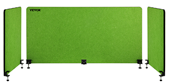 VEVOR Стіл екран конфіденційності Поліефірне волокно Акустична перегородка для столу товщиною 20 мм Стіл перегородка зелений Стіл перегородка одна 152x61см + дві панелі 61x61см Ідеально підходить для офісу бібліотеки класної кімнати