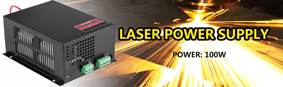 VEVOR 100W CO2 лазерний блок живлення 220V лазерний адаптер живлення Лазерне гравіювання Блок живлення 28KV для лазерного різання