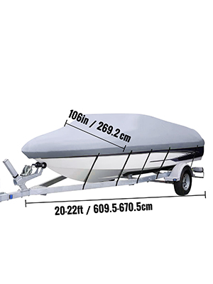 Тент для човна VEVOR 600D Оксфордська тканина проти ультрафіолету | довжина 609-670 см | водонепроникний тент для човна з мотузкою та сумкою для зберігання | чохол для човна