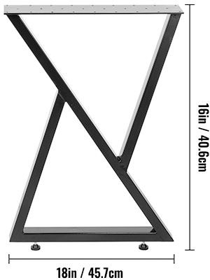 VEVOR ніжки столу металевий каркас столу чорний X 40.6x45.7cm ніжки столу металевий обідній стіл хрестовина каркас бігунки для столу