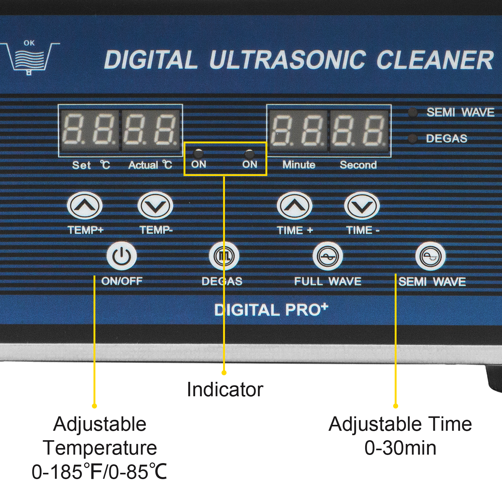 Цифровий ультразвуковий очищувач VEVOR 6л Ультразвуковий очищувач 0-80°C з нагрівачем