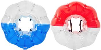 VEVOR 1,5-метровий надувний м'яч для бампера, надувний м'яч для бампера прозорий 22 кг, бульбашковий футбол синій червоний ПВХ, бульбашковий футбол літня іграшка на відкритому повітрі для дітей дорослий без насоса