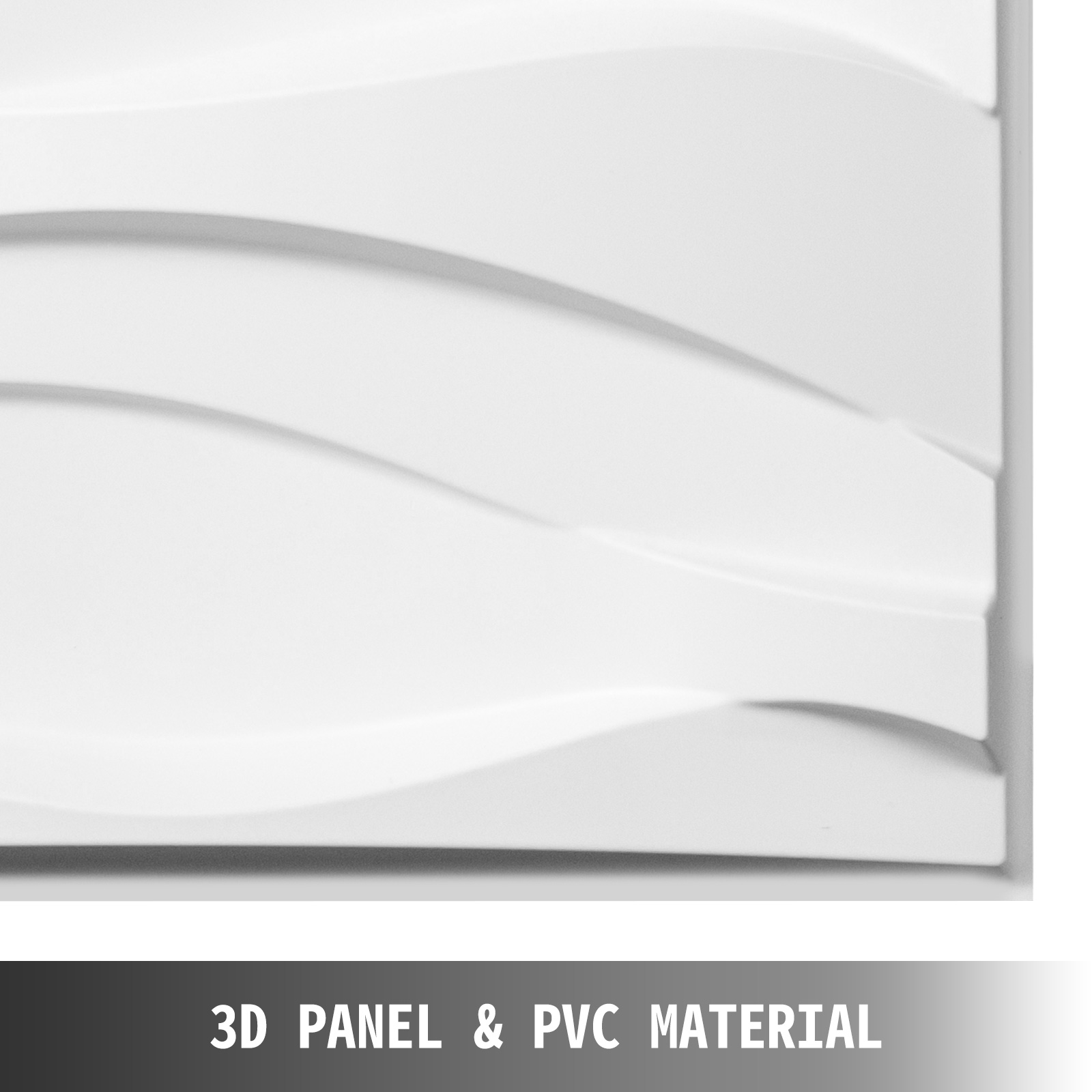 VEVOR 13шт 3D настінні панелі 50x50см декоративна плитка упаковка самоклеюча настінне татуювання ПВХ, для офісу, передпокою, кухні, вітальні та їдальні (хвилі)