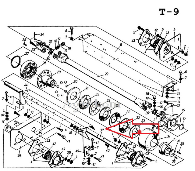 Головний приводний вал картоплезбирального комбайна Anna Z644 (Анна) довжина 2572мм, діаметр 30мм, оригінал Польща – 5644/30-021/0, 564430021, 5644300210. 