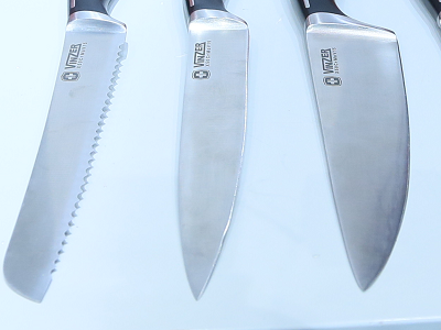 Клиноподібне переріз леза набору ножів Vinzer Fusion 89108 (6 пр.)
