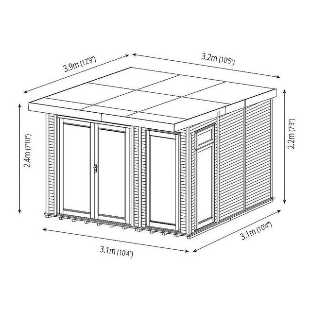 Садова дерев'яна альтанка 3,1х3,1 закрита річна від виробника Wood Gazebo 010