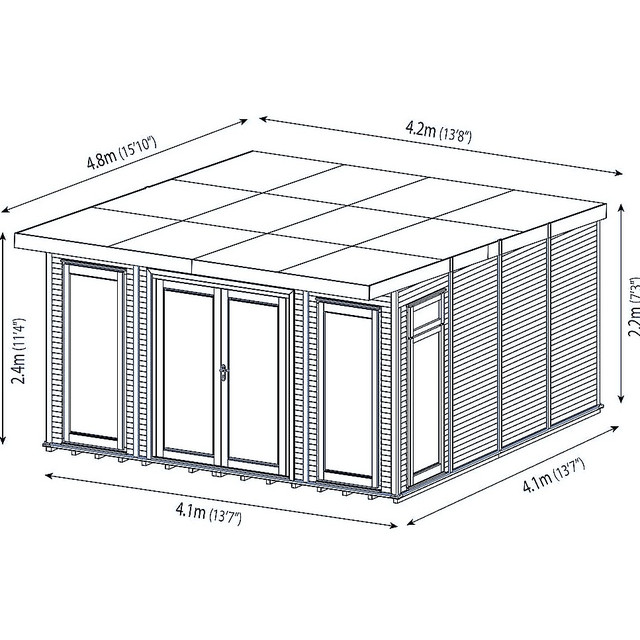 Закрита альтанка дерев'яна 4х4 збірна дачна від виробника Wood Gazebo 015