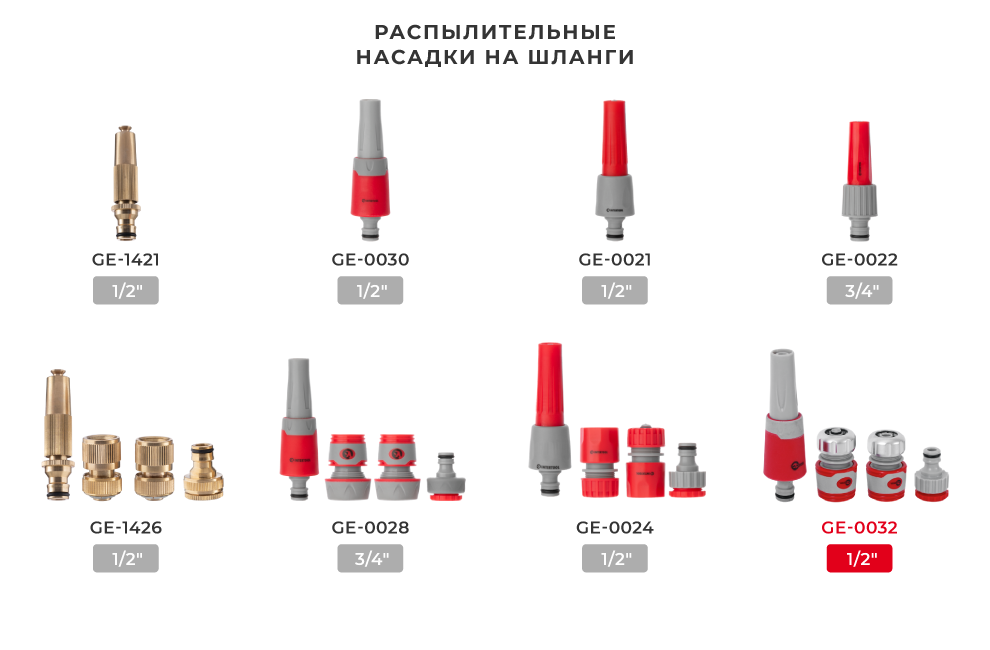 Лінійка насадок для розпилення