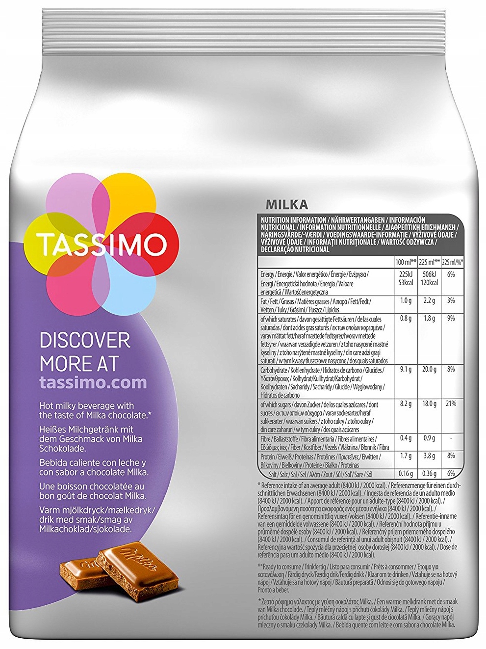 TASSIMO MILKA капсули 48 какао-напоїв Вага продукту з індивідуальною упаковкою 0,24 кг