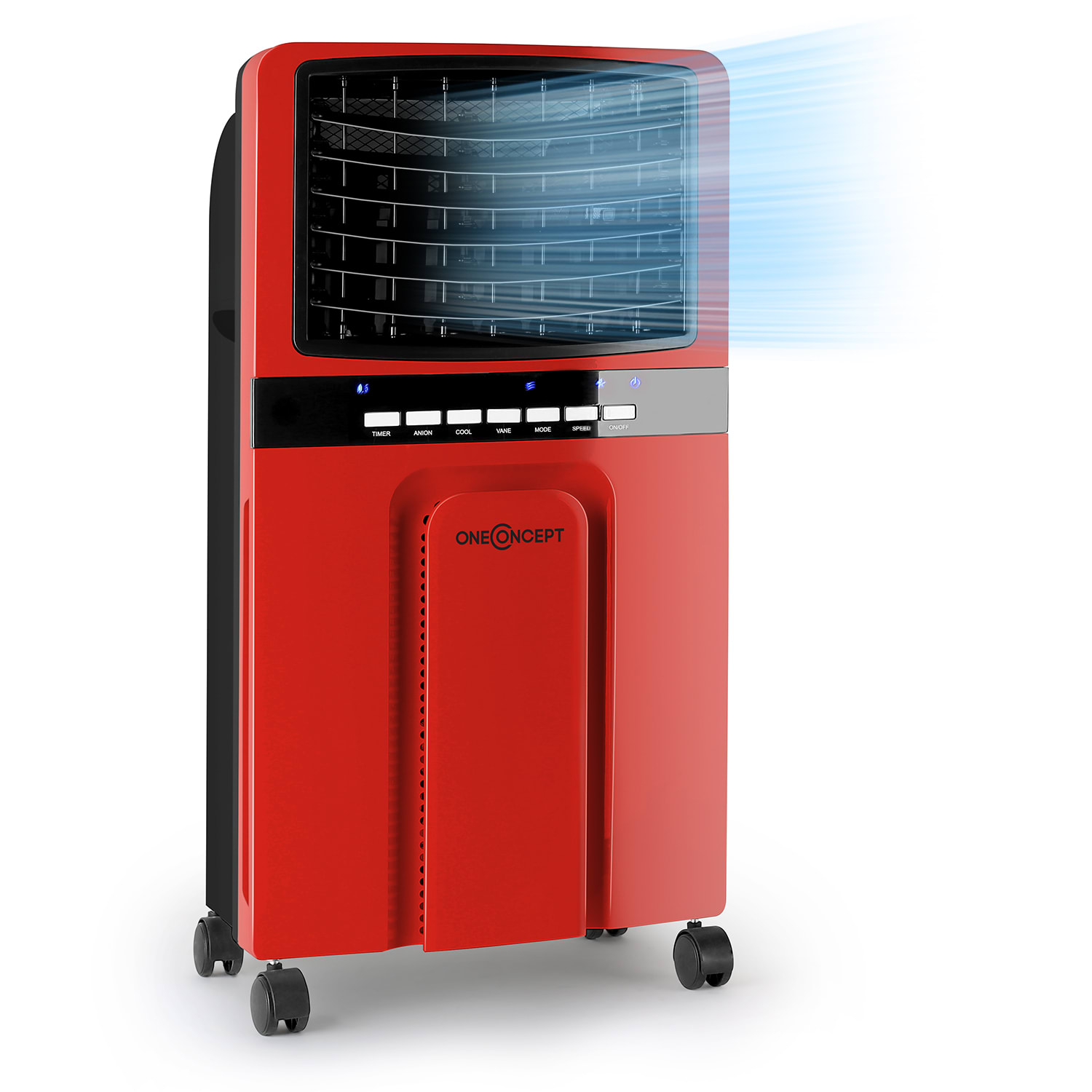 Baltic Red 3-в-1 охолоджувач повітря вентилятор зволожувач 360 м³/год | 65 Вт | 6 літрів | 3 швидкості | коливання | пульт | мобільний