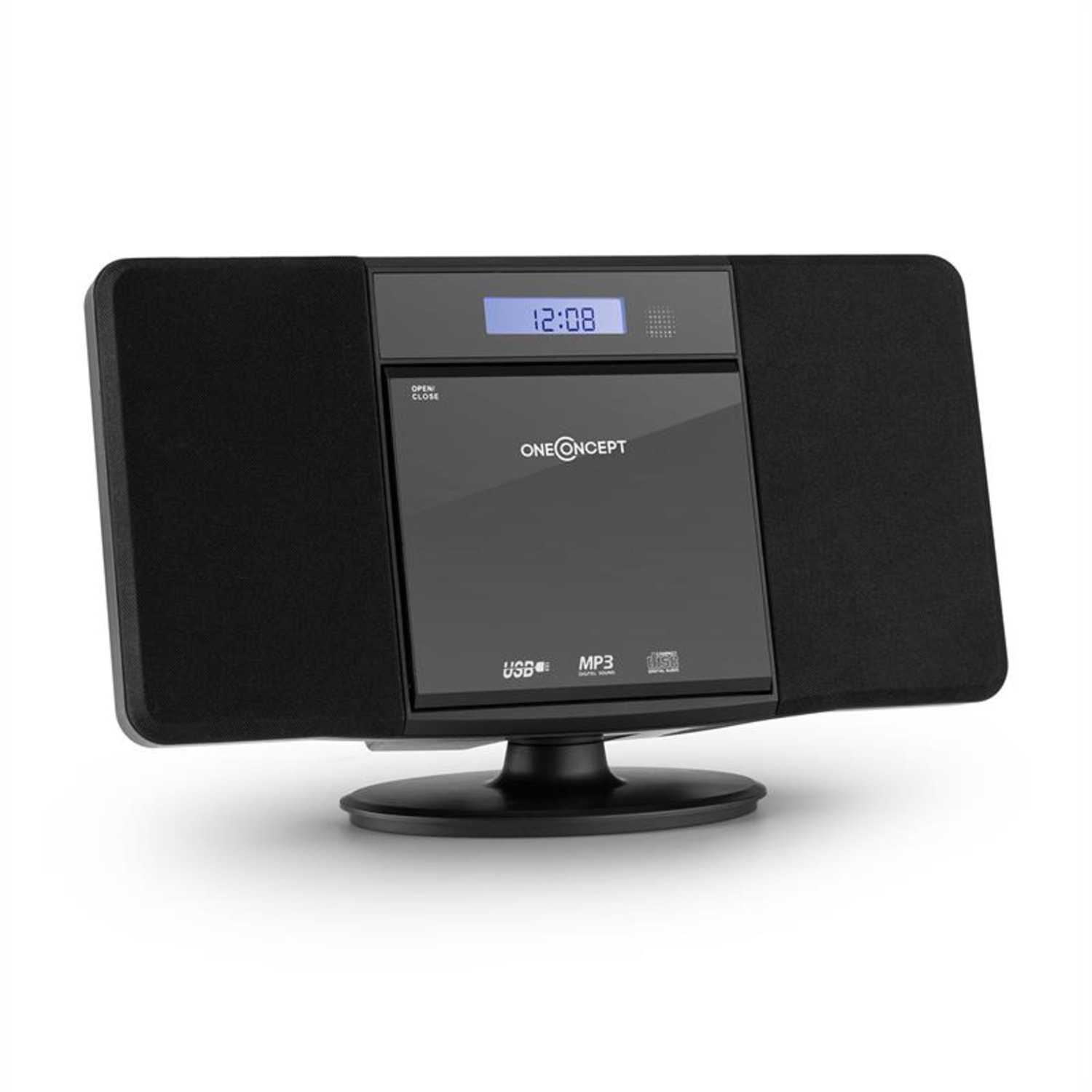 Стереосистема V-13 CD MP3 USB радіо будильник чорний настінний