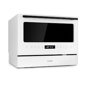 Посудомийна машина Azuria EEK A + 1380W 6.5 L, 6 комплектів, чорний скляний фасад білий