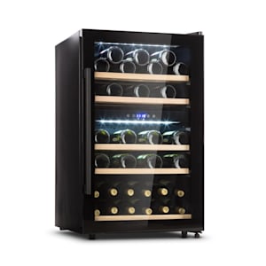 Barossa 40D винний холодильник 2 зони 135 л 41 пляшка скляна дверцята сенсорна LED чорний
