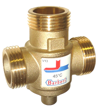 Термостатический смесительный клапан Barberi для твердотопливных котлов