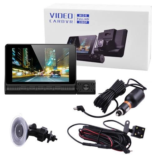 Автомобільний відеореєстратор на 3 камери TP710T LCD 4'' 1080P Full HD з камерою заднього виду - зображення 2