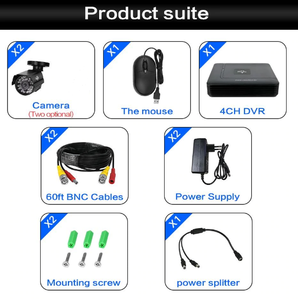 Комплект відеоспостереження Hiseeu 2ch AHD-1MP 720P Outdoor купити