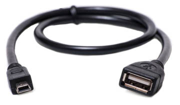 Кабель PowerPlant OTG USB 2.0 AF - Mini, 0.5м - фото KD00AS1235_1.jpg