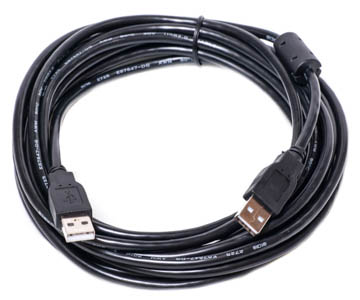 Кабель PowerPlant USB 2.0 AM– AM, 5м, One ferrite - фото KD00AS1216_1.jpg