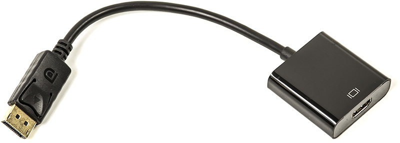 Кабель-переходник PowerPlant HDMI - DisplayPort, 0.15м, черный - фото CA910830_1.jpg