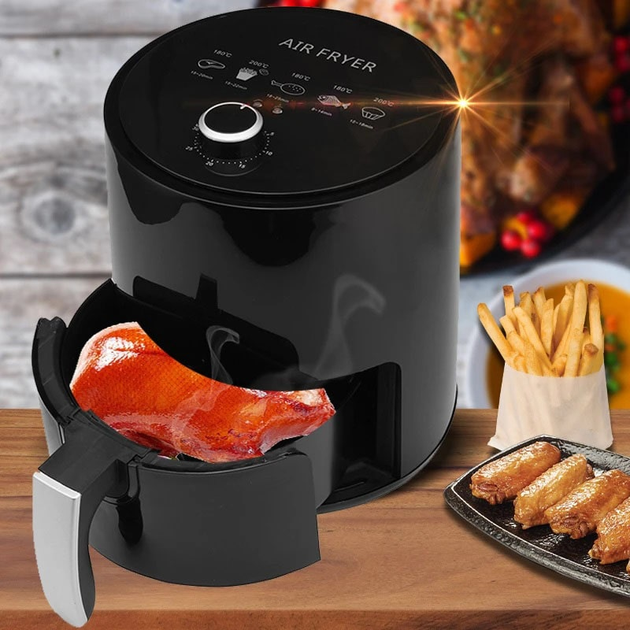 Мультипечь аэрогриль аэрофритюрница Air Fryer BW-3011 с антипригарным покрытием 3.2L 1200W Black - изображение 7