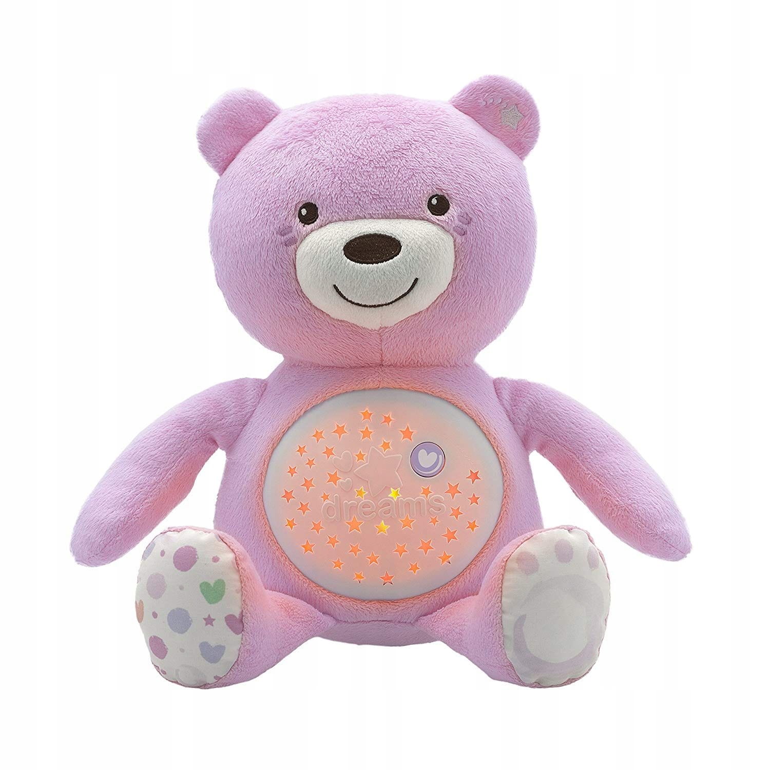 Плюшевий ведмедик Chicco з проектором 0м+ нічник рожевий Стать: дівчинка