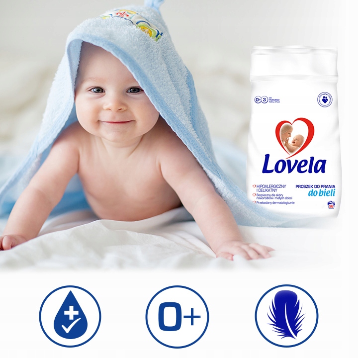 LOVELA Baby Hypoallergenic Color Powder (41шт) Кількість прань 41