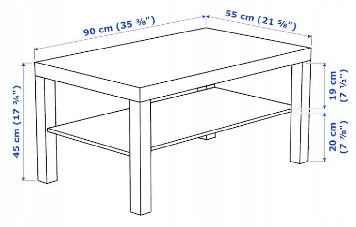 IKEA LACK TABLE КАФОВИЙ СТОЛ З ПОЛИЦЮ ДУБ Код виробника 50319029