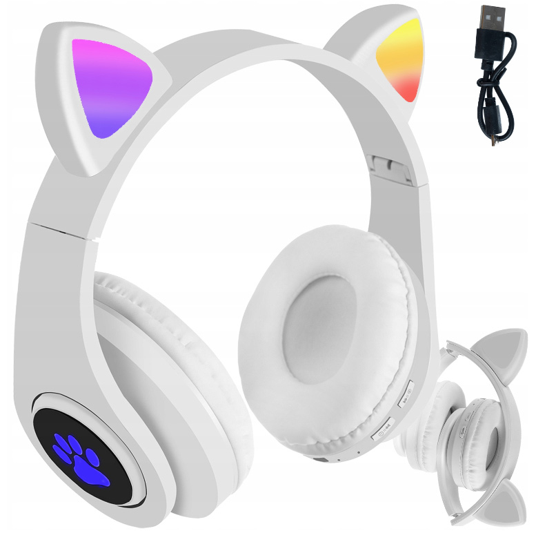 Bluetooth светодиодные RGB наушники с кошачьими ушками для детей