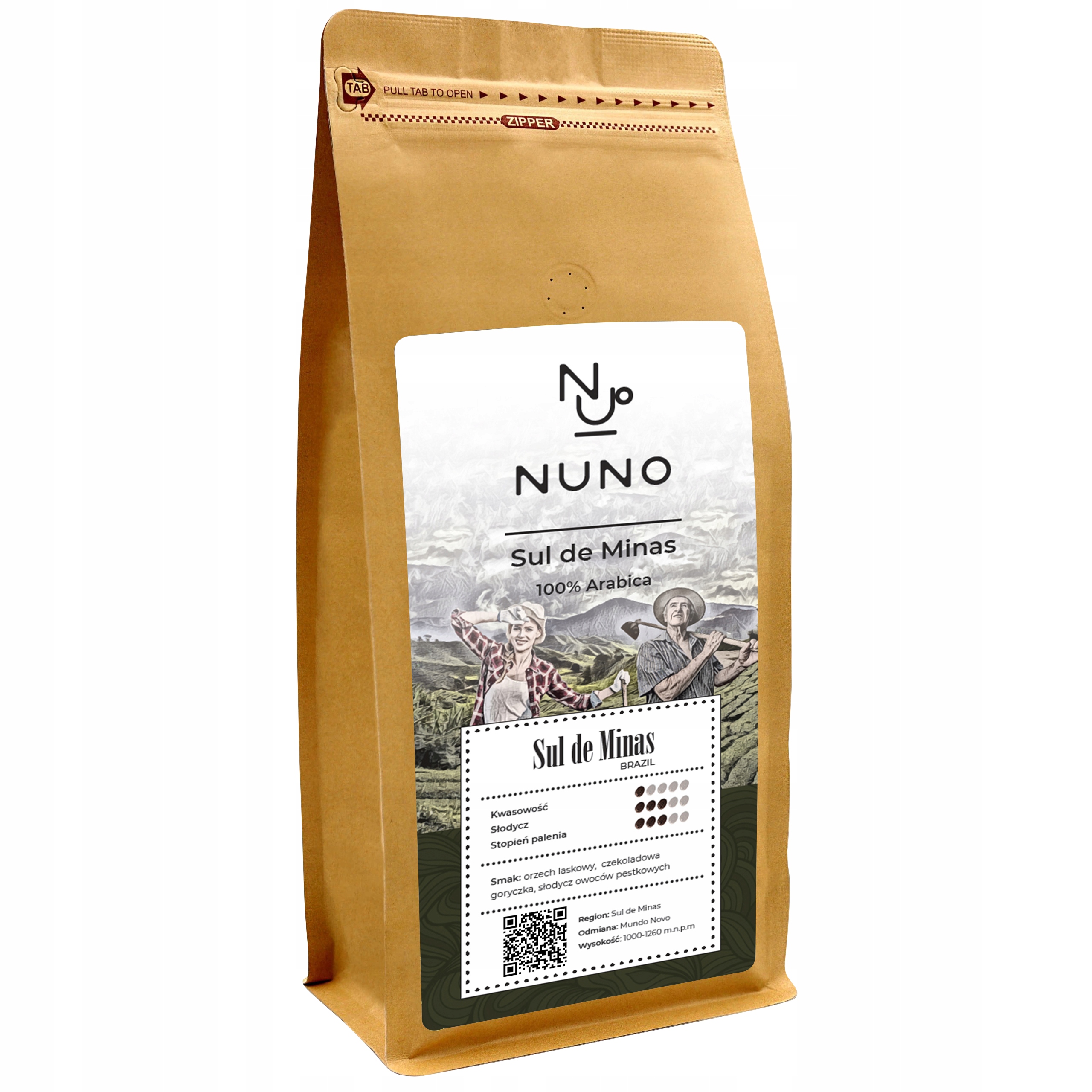 NUNO COFFEE BRAZIL SUL DE MINAS FRESH ARABIA 1KG EAN (GTIN) 5903990666827