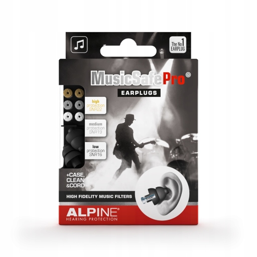 Розетки ALPINE MusicSafe Pro для музикантів, чорні Домінуючий колір: чорний