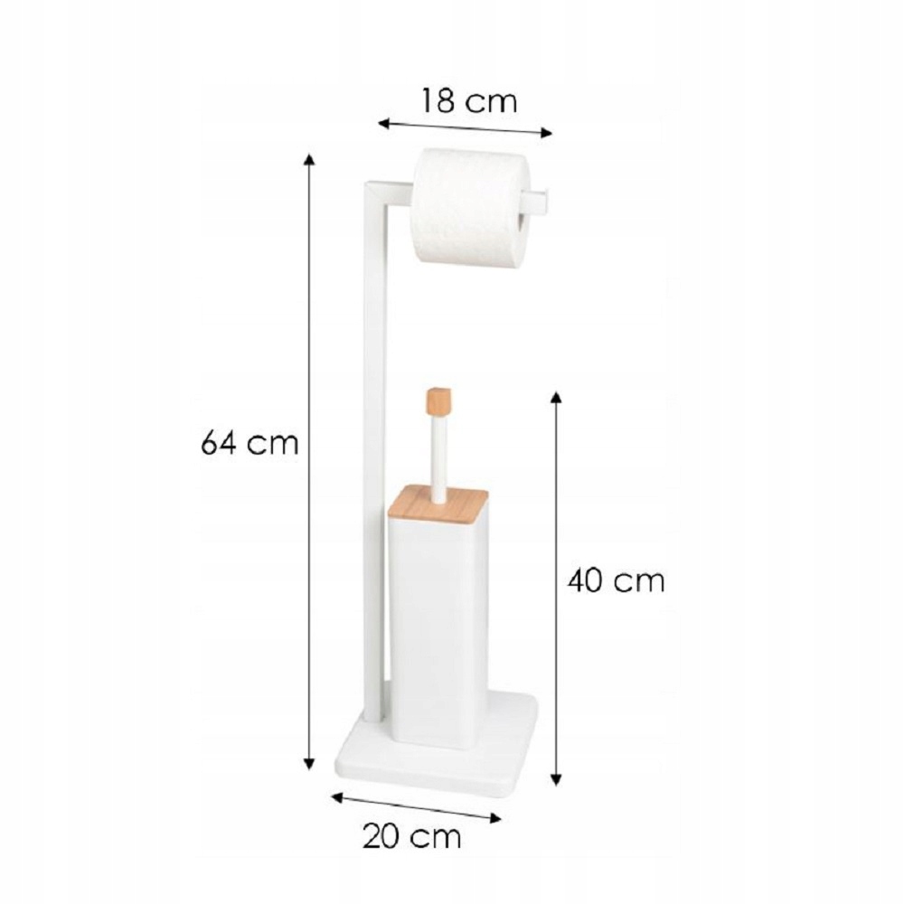 Туалетна щітка, підставка для туалетного паперу, BAMBOO, білий Артикул виробника: PD.SAKI-WHT