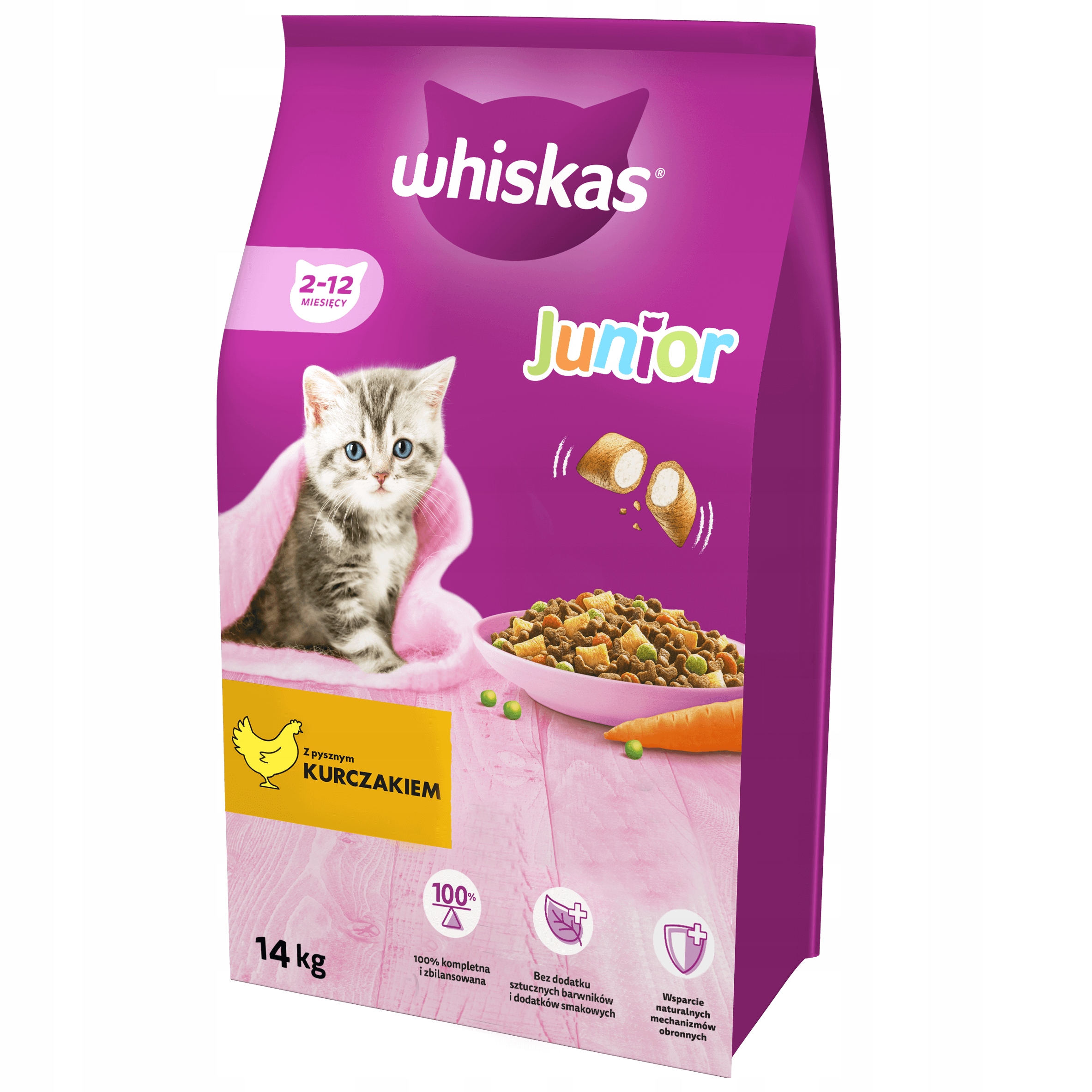 WHISKAS Junior сухий корм для кошенят з куркою 14 кг