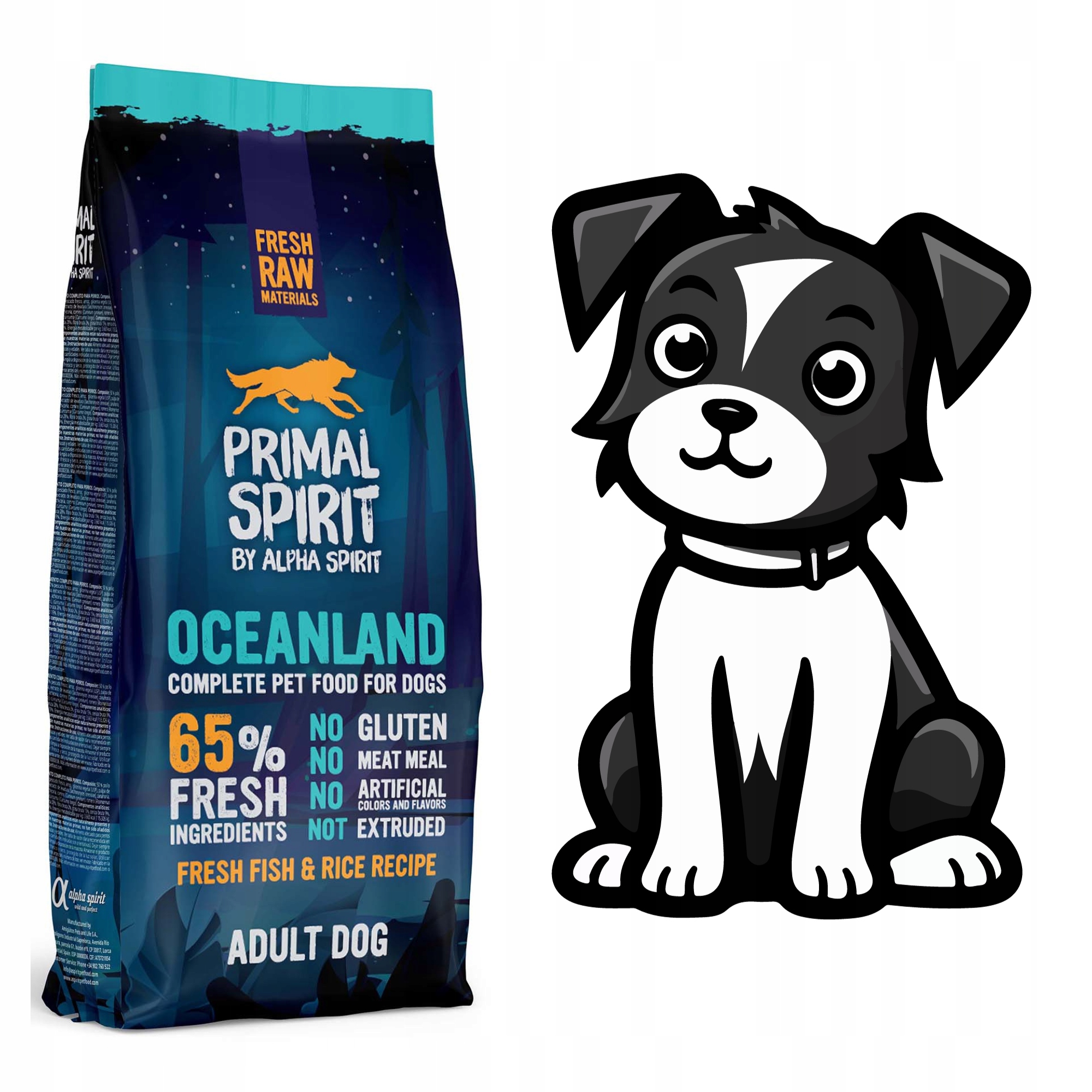 Корм для собак Primal Spirit 65% Oceanland 12кг