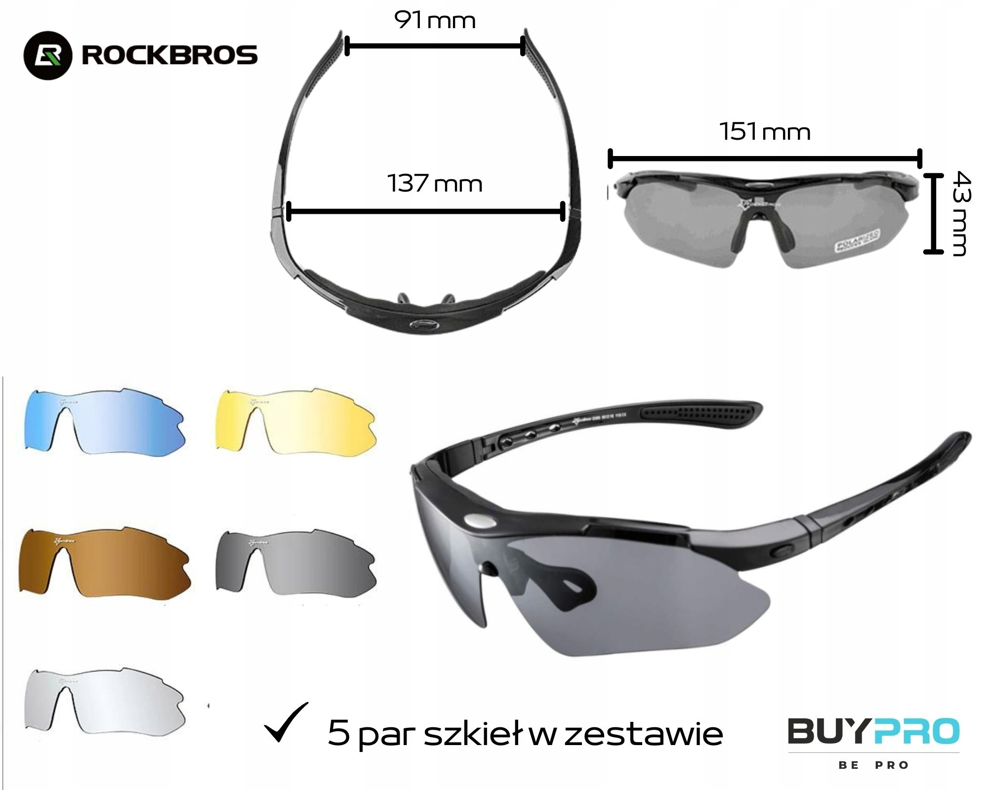 СПОРТИВНІ окуляри для велоспорту лінзи з POLARAYZATION для бігової риболовлі ROCKBROS Додаткові функції футляр в комплекті вітрозахист поляризація змінні лінзи